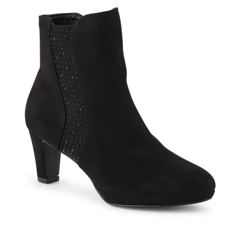 Chic Platform-Heeled Ankle Boots - PLAN40021 / 326 213 - Black