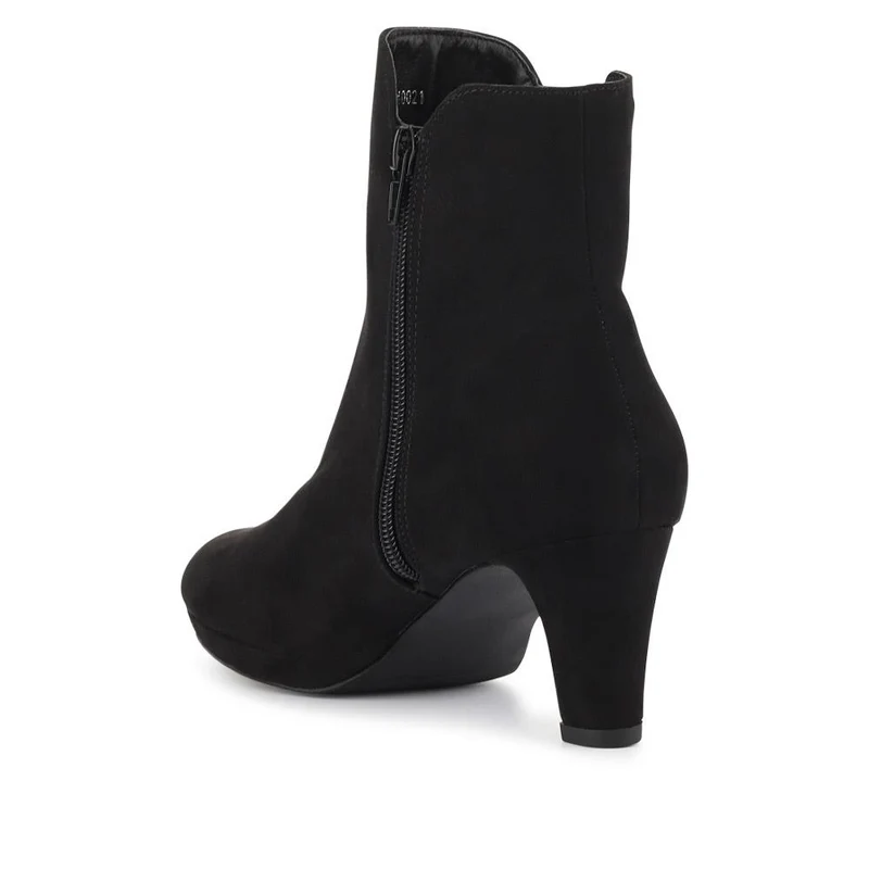 Chic Platform-Heeled Ankle Boots - PLAN40021 / 326 213 - Black
