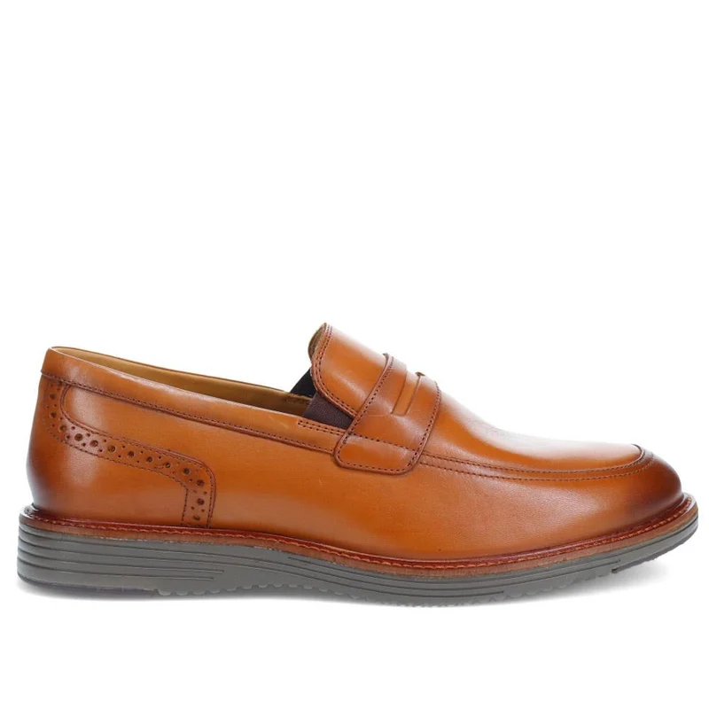 Leather Penny Slip-On Shoes - PERFO40009 / 326 144 - Tan