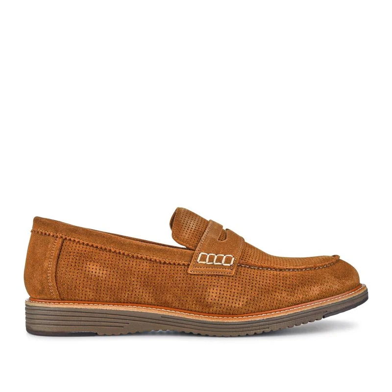 Leather Slip-On Casual Shoes - PERFO41002 / 327 386 - Cognac