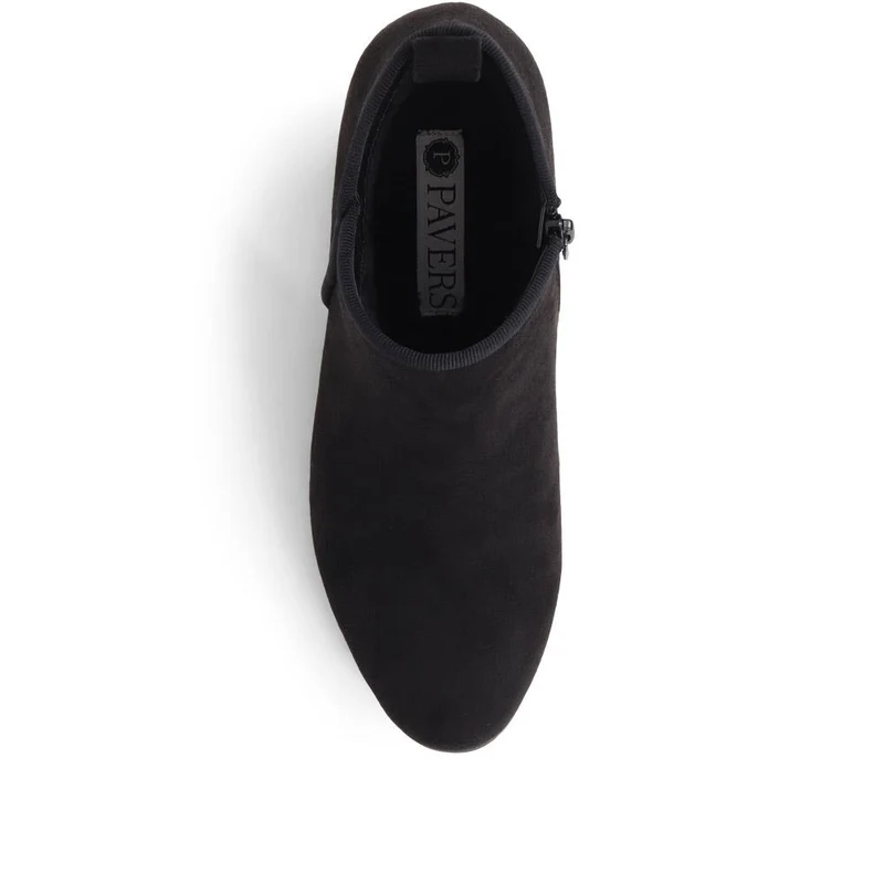 Heeled Short Ankle Boots - WBINS38005 / 324 159 - Black