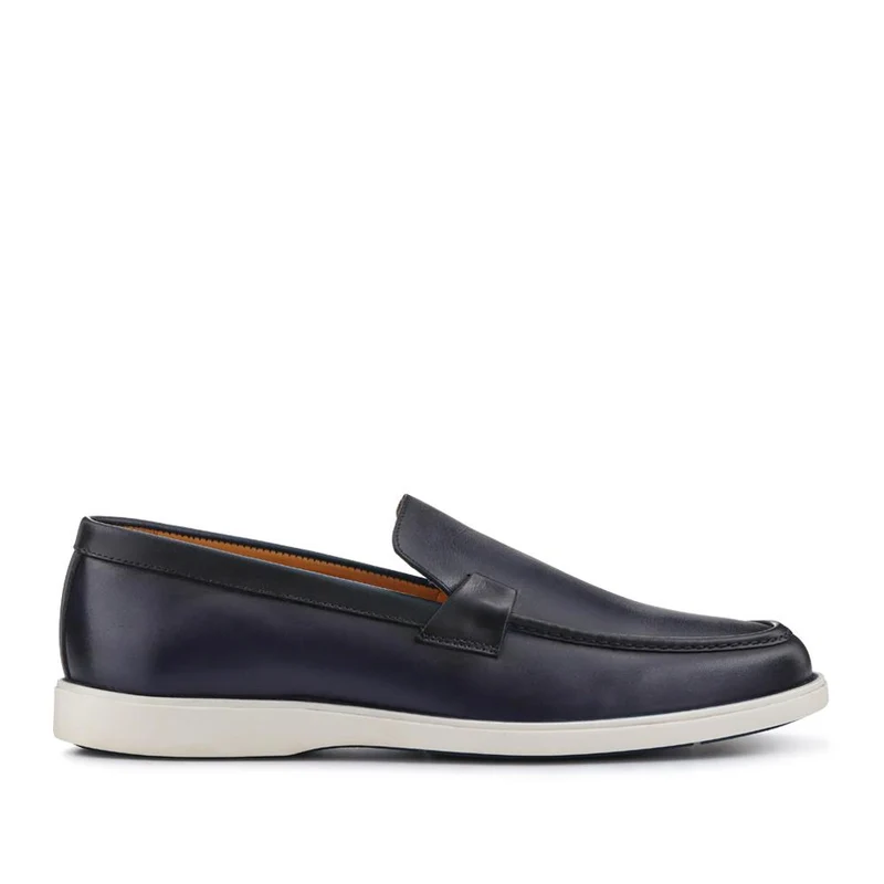 Smart All-Leather Loafers - SAKM41010 / 327 204 - Navy