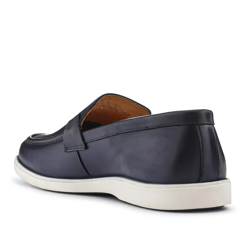 Smart All-Leather Loafers - SAKM41010 / 327 204 - Navy