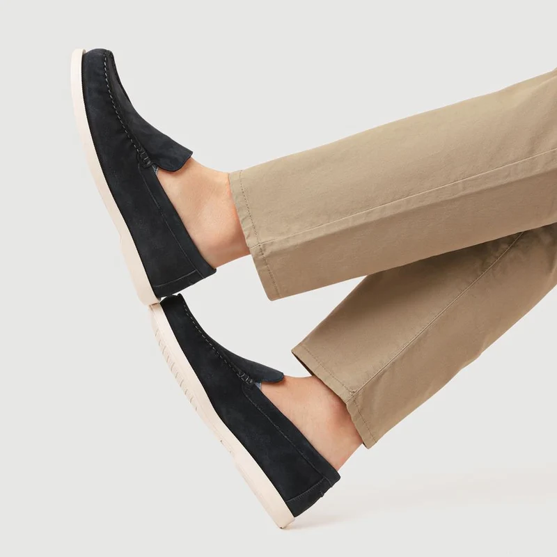 Casual Leather Loafers - SAKM41013 / 327 205 - Navy