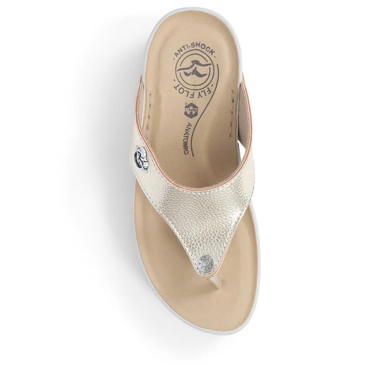 Fly Flot Toe Post Platform Sandals - FLY39083 / 324 805 - Gold