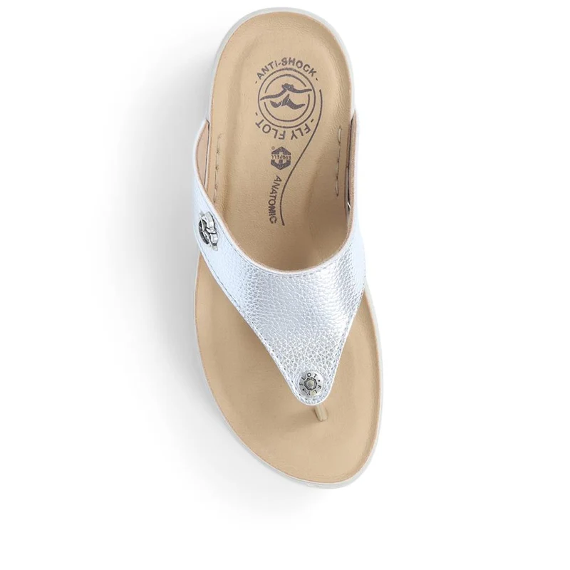 Fly Flot Toe Post Platform Sandals - FLY39083 / 324 805 - Silver