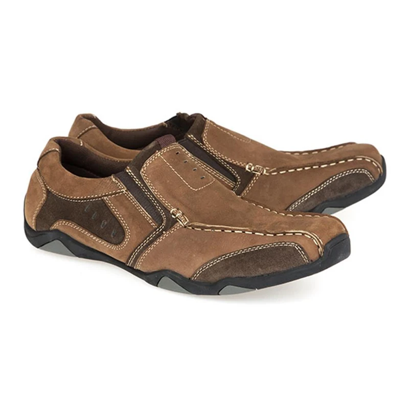 Leather Slip On Shoe - SHI2303 / 307 381 - Brown