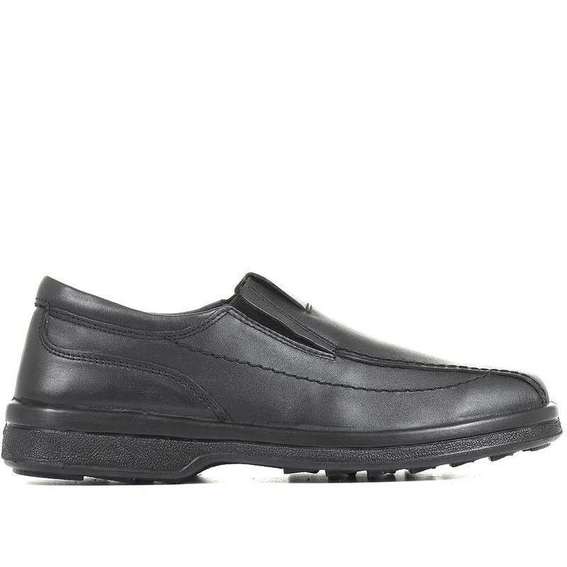 Leather Slip On Shoes - RAJ1801 / 145 886 - Black