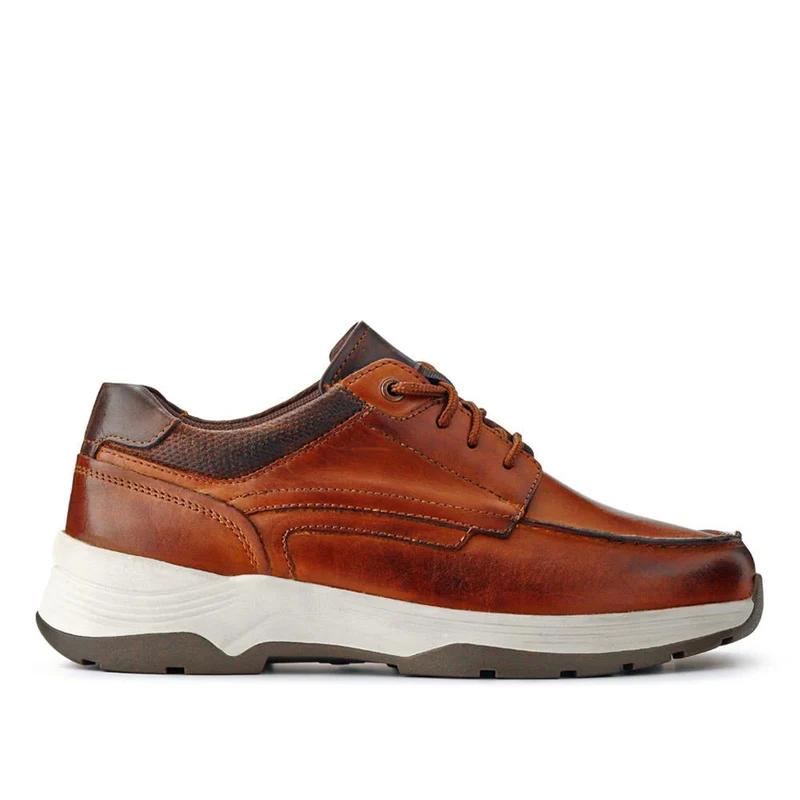 Extra-Wide Leather Casual Shoes - KRISTOPH / 326 962 - Cognac