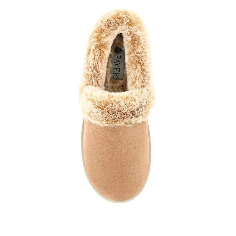 Warm-Lined Memory Foam Slippers - QING40038 / 326 611 - Taupe