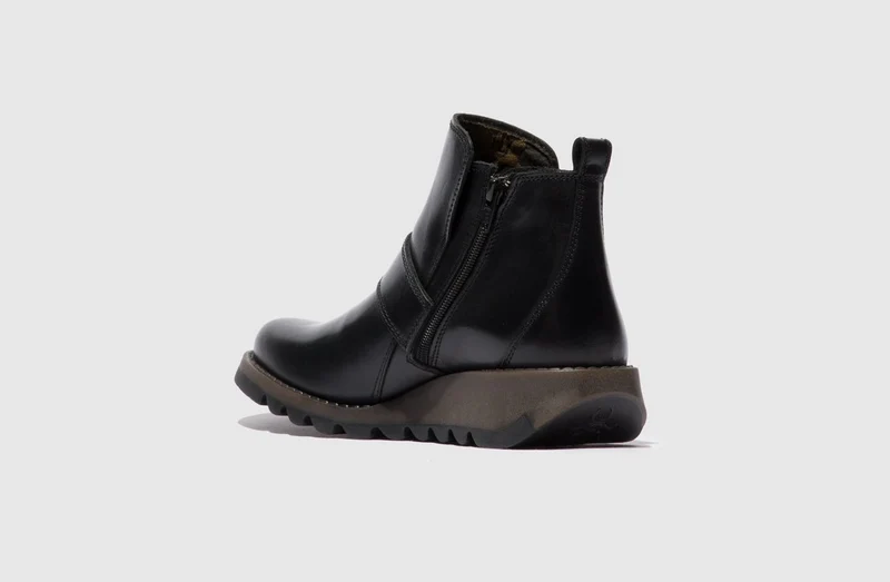 Fly London Damen SIAS812FLY Lederstiefelette - Schwarz