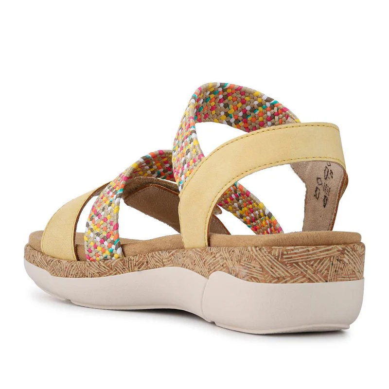 Leather Dual-Fastening Sandals - DRS41513 / 327 092 - Yellow