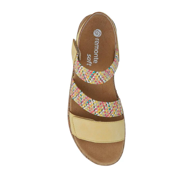 Leather Dual-Fastening Sandals - DRS41513 / 327 092 - Yellow