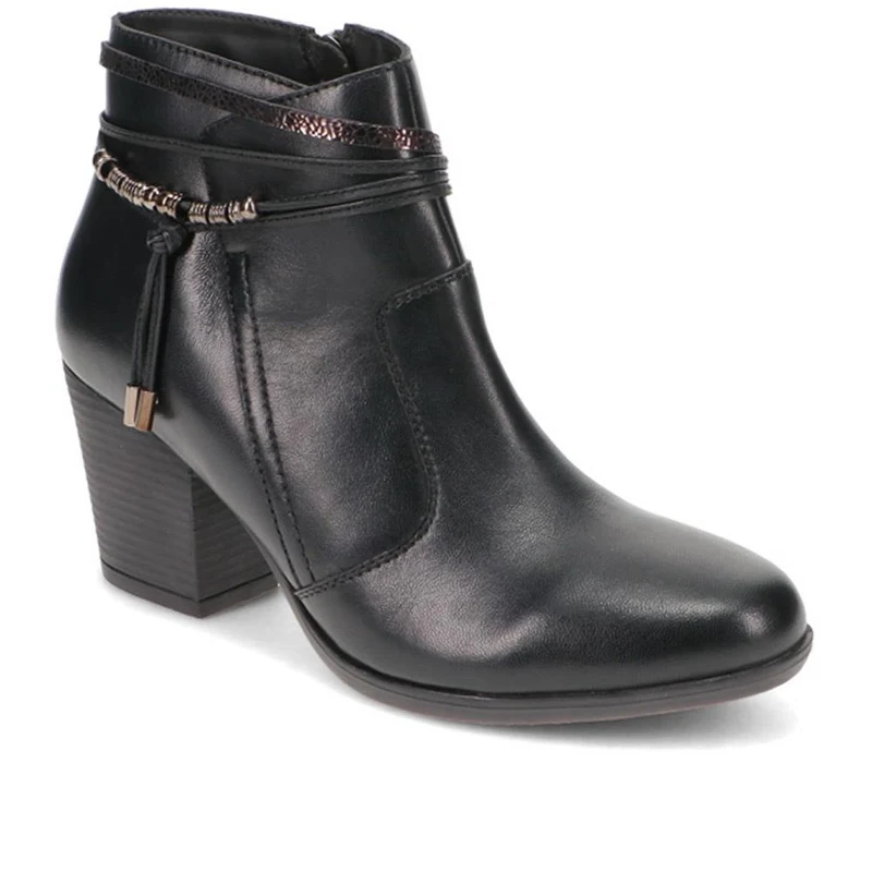Breathable Leather Ankle Boots - RNB40019 / 326 171 - Black