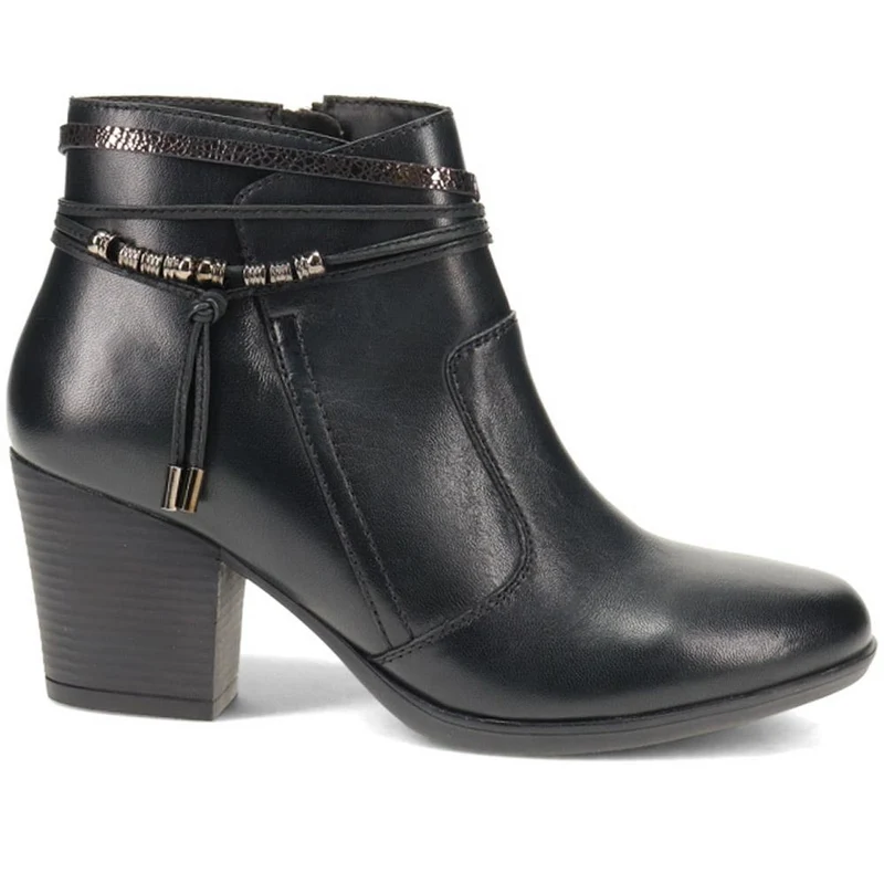 Breathable Leather Ankle Boots - RNB40019 / 326 171 - Black