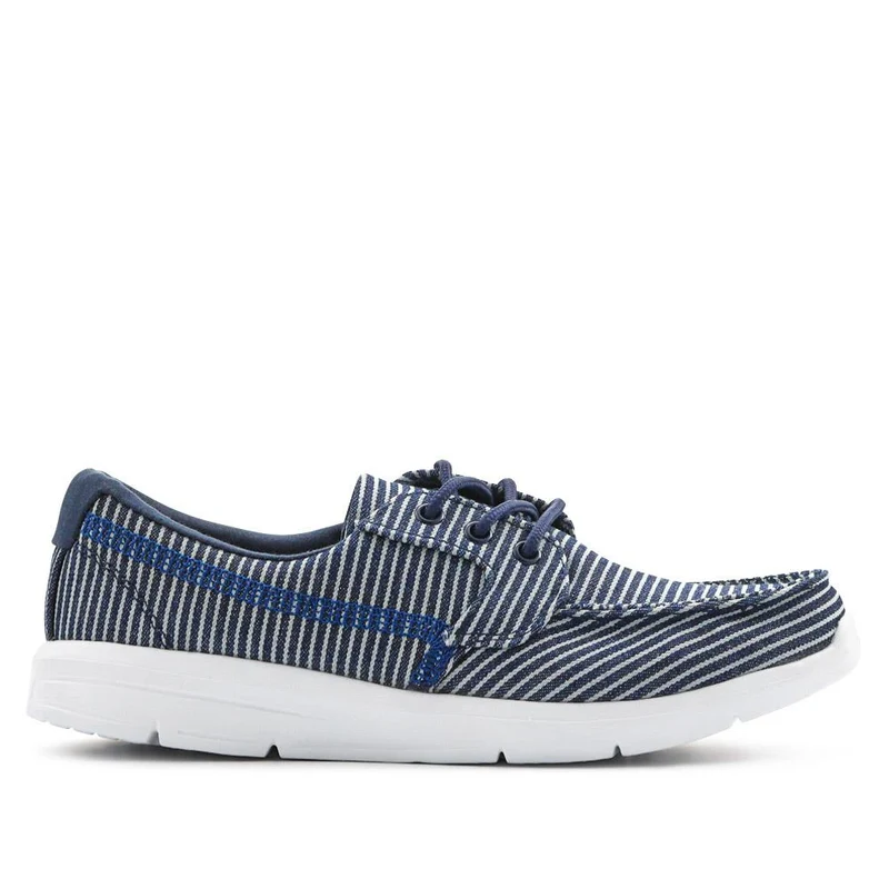 Ladies' Lace-Up Moccasins - TITAN41003 / 327 305 - Navy Multi