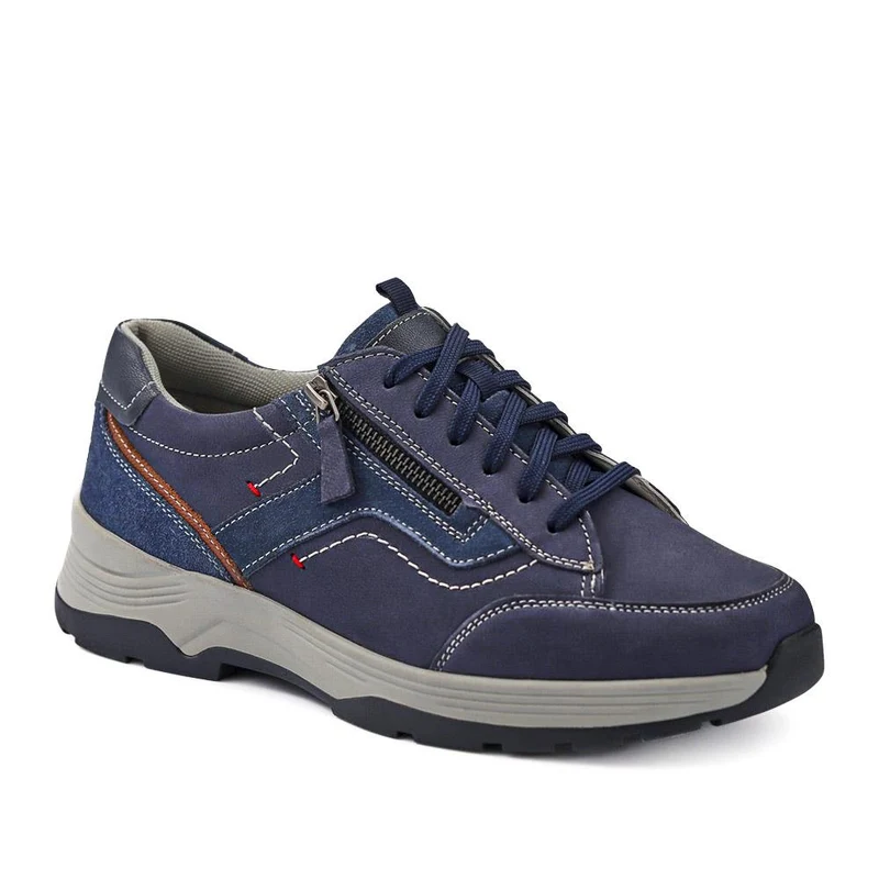 Extra-Wide Dual-Fasten Trainers - ANDY / 327 070 - Navy