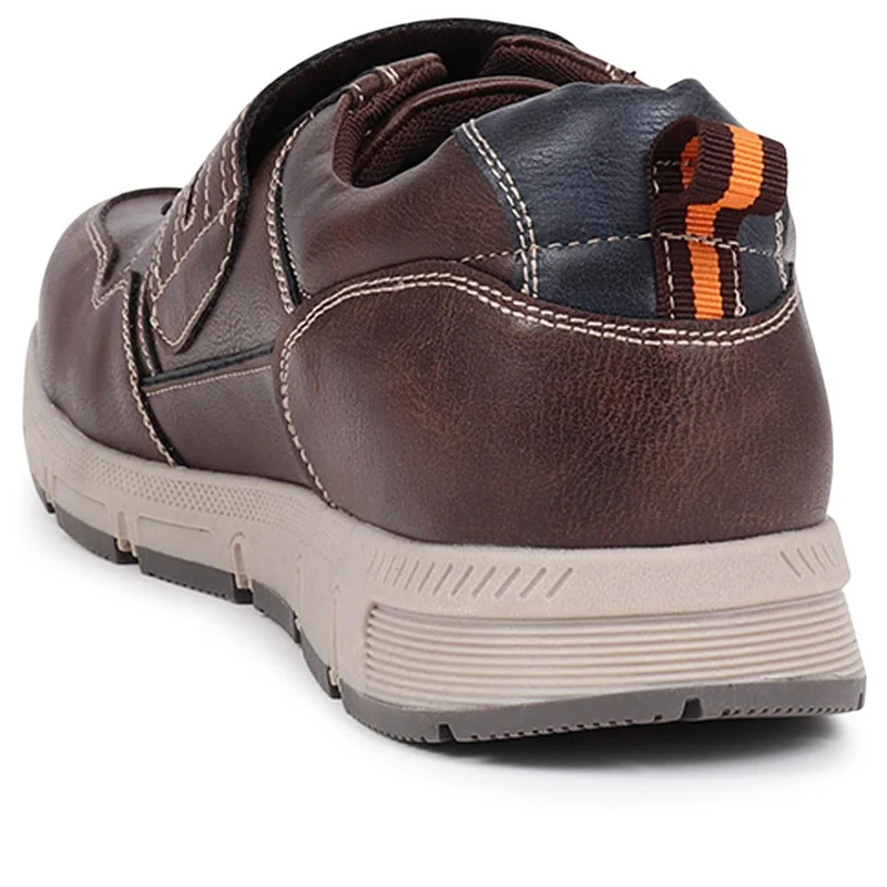Wide Fit Adjustable Fasten Trainers - WBINS40033 / 325 790 - Dark Brown