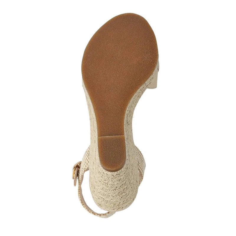 Buckled Wedge-Heel Espadrilles - WBINS41049 / 327 270 - Gold