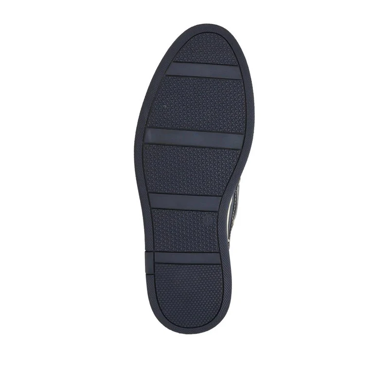 Rubber Soled Leather Boat Shoes - SHAFI41002 / 327 097 - Navy