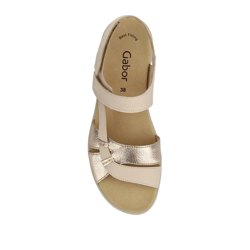 Chang Leather Dual Touch Fastening Sandals - GAB41526 / 327 033 - Cream Shimmer