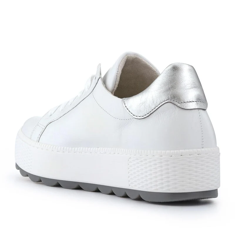 Quench Gabor Leather Platform Trainers - GAB41519 / 327 035 - White-Silver