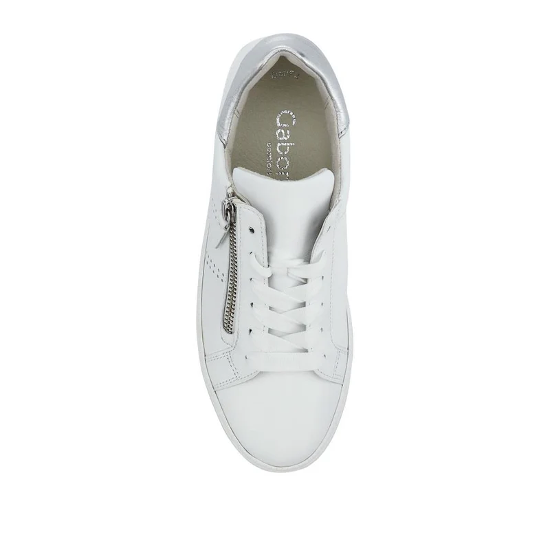 Quench Gabor Leather Platform Trainers - GAB41519 / 327 035 - White-Silver