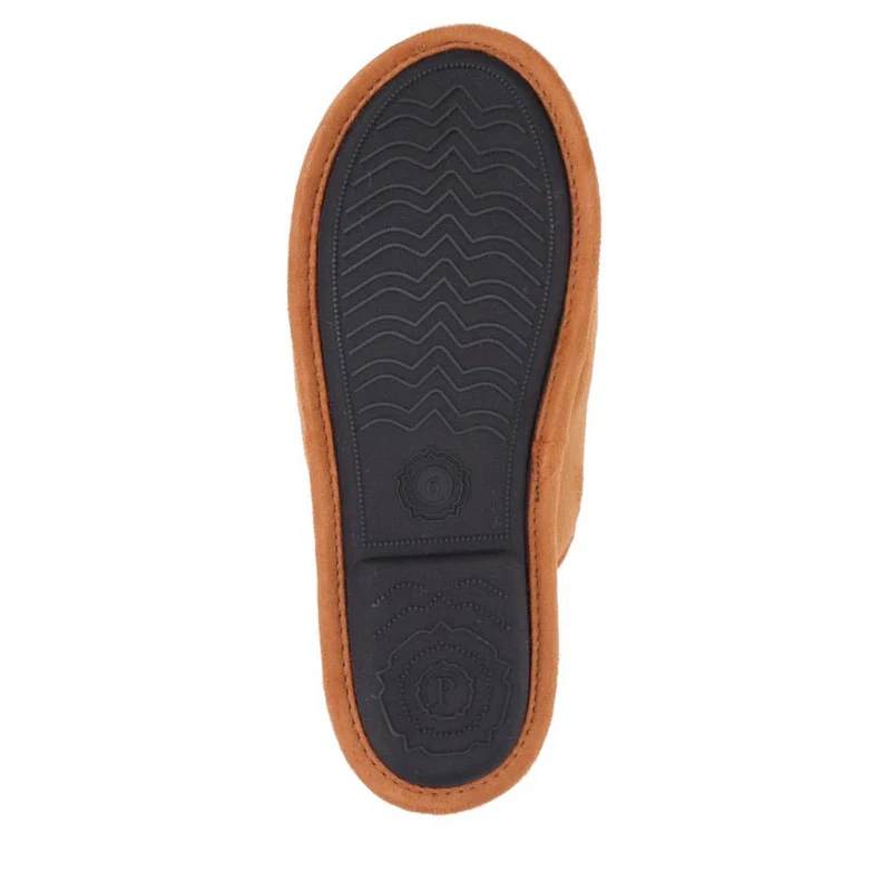 Faux-Fur-Lined Mule Slippers - QING40007 / 325 766 - Tan