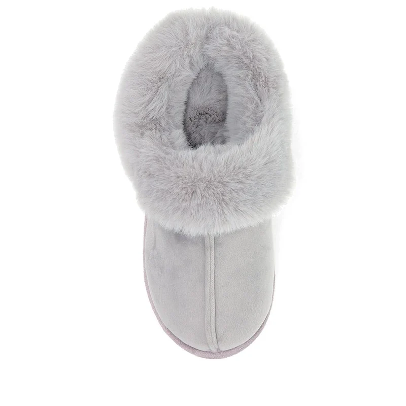 Memory Foam Mule Slippers - QING40036 / 326 295 - Grey