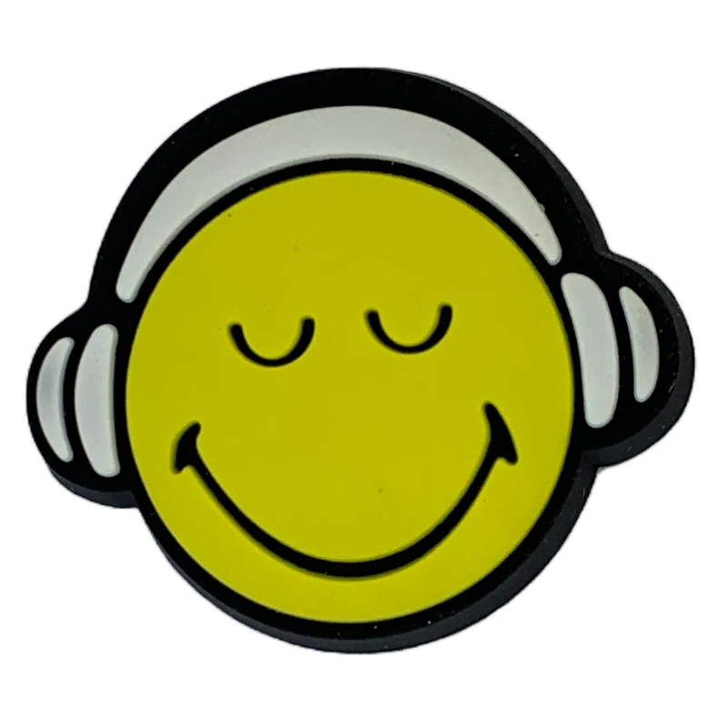 Crocs Jibbitz Smiley World Smiley mit Kopfhörer-Anhänger