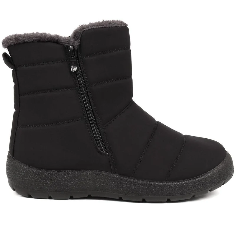 Wide Fit Twin Zip Weather Boots - ACADE38005 / 324 547 - Black