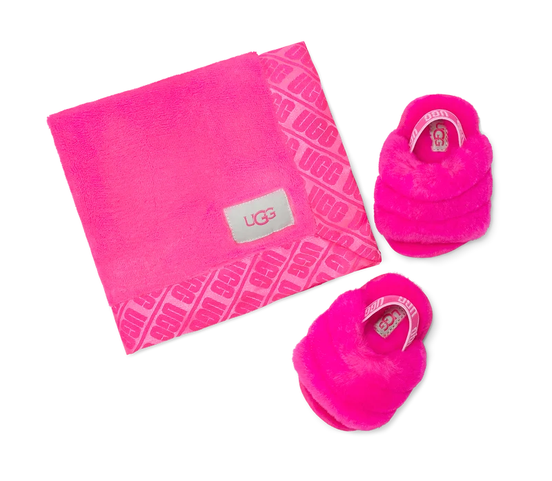 UGG Fluff Yeah Slide- und Lovely-Deckenset für Kleinkinder – Rock Rose
