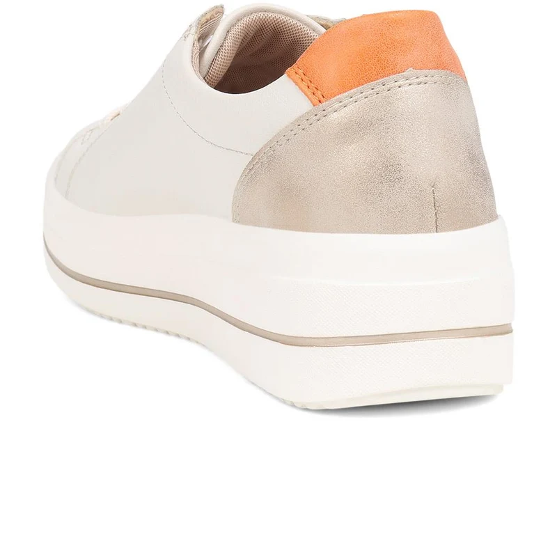 Contrasting Zip Trainers - DRS39504 / 325 414 - Beige Multi