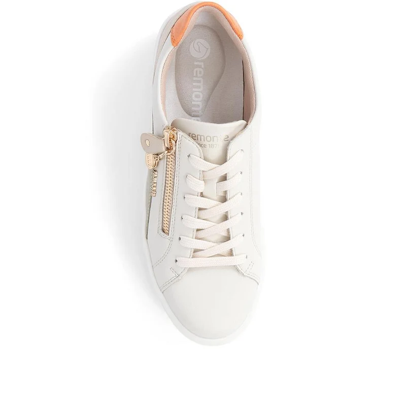 Contrasting Zip Trainers - DRS39504 / 325 414 - Beige Multi