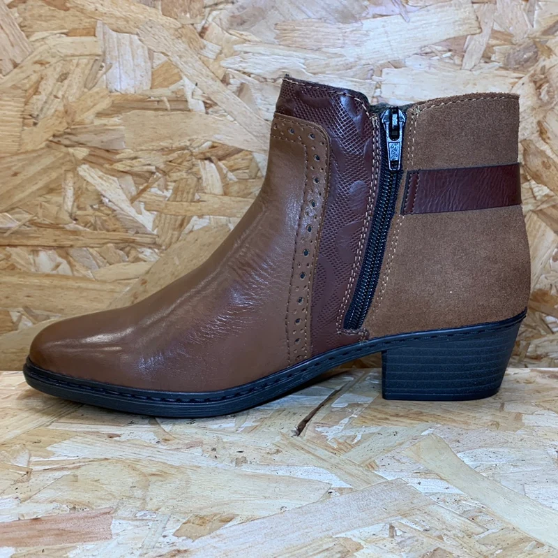 Rieker Damenmode-Stiefelette – Braun