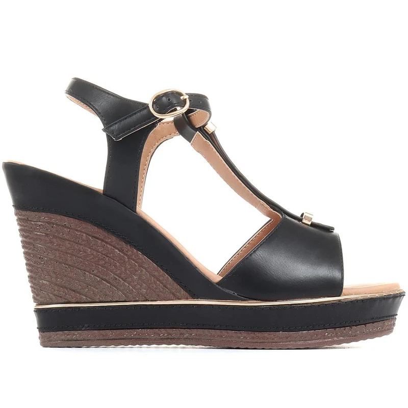 Wedge Heel Sandals - BELTRE35007 / 321 892 - Black