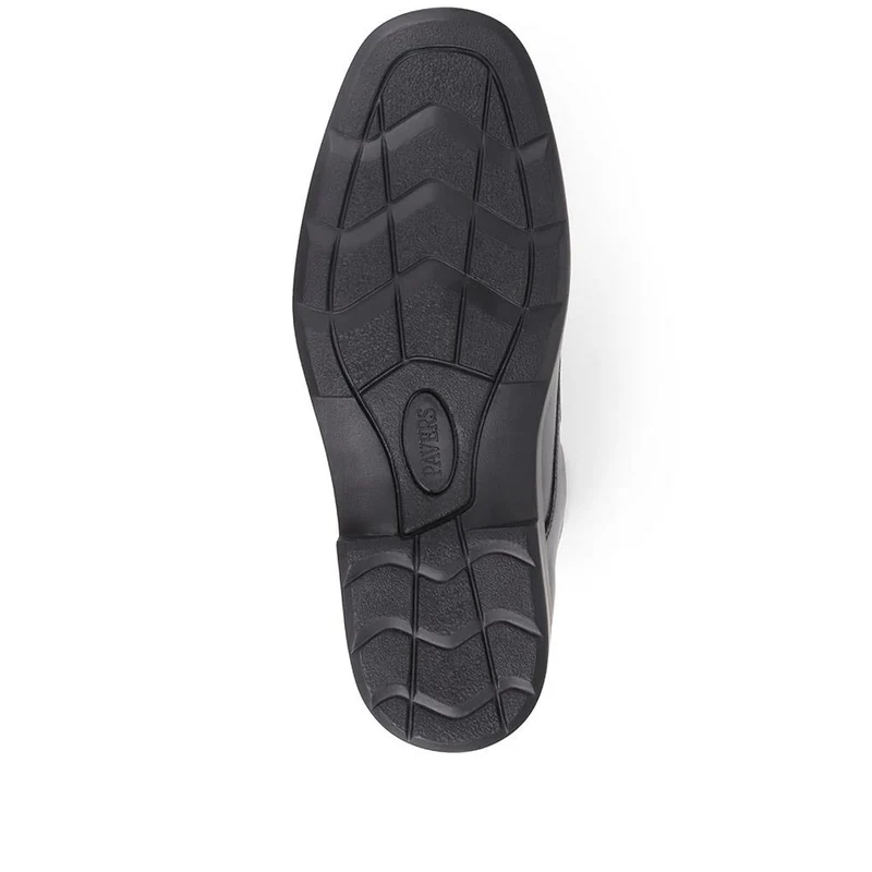 Wide Fit Leather Touch-Fasten Shoes - THEST36005 / 323 286 - Black