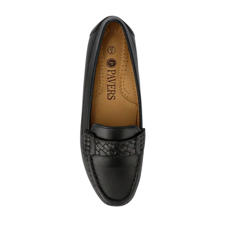Leather Breathable Loafers - NAP41003 / 327 489 - Black