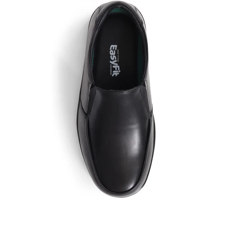 Extra Wide Fit Smart Leather Slip-Ons - DELROSSO / 324 141 - Black