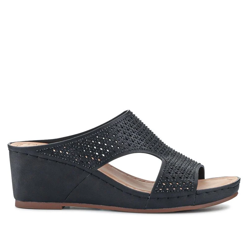 High Wedge Heel Mules - BAIZH41016 / 327 100 - Black