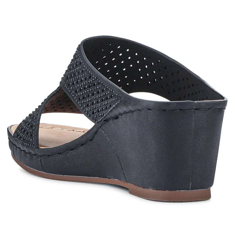 High Wedge Heel Mules - BAIZH41016 / 327 100 - Black