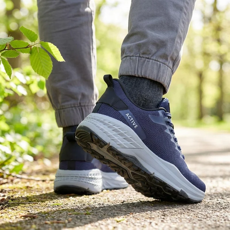 Easy Step In Wide Fit Memory Foam Trainers - BOJIE41011 / 327 057 - Navy