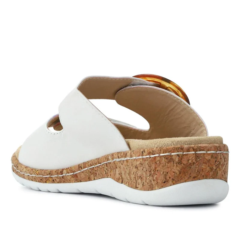 Wide Fit Dual-Fasten Mules - WBINS41103 / 327 398 - White
