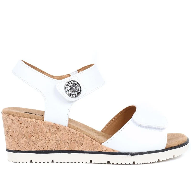 Adjustable Wedge Sandals - WBINS35160 / 321 805 - White