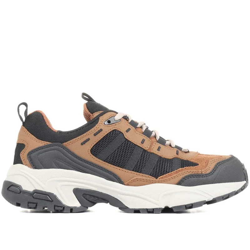 Men's Leather Lace-Up Walking Shoes - SUNT34021 / 321 289 - Brown