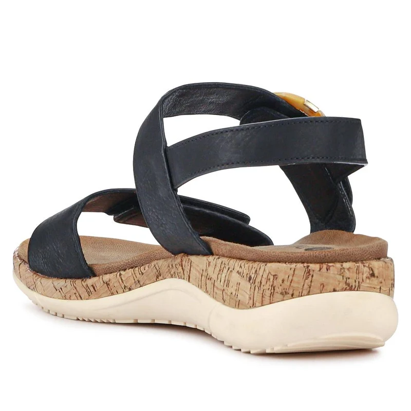Adjustable Buckle Slingback Comfort Sandals - BAIZH39003 / 325 100 - Black