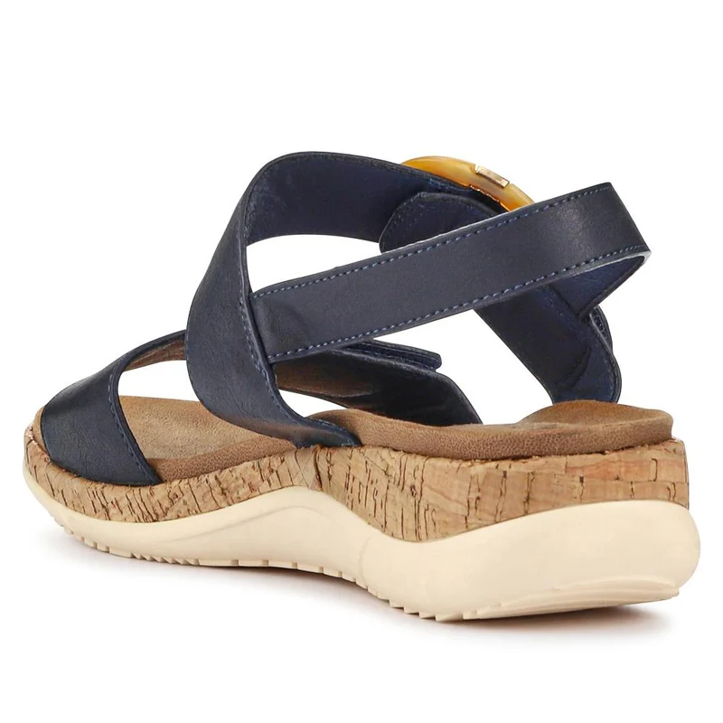 Adjustable Buckle Slingback Comfort Sandals - BAIZH39003 / 325 100 - Navy