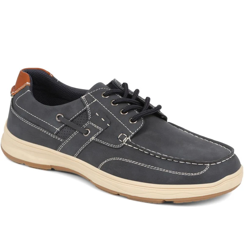Wide Fit Casual Lace Up Shoes - CHANG39005 / 324 984 - Navy