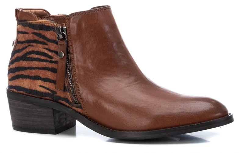 Xti Damen-Stiefeletten mit Absatz – Kamel
