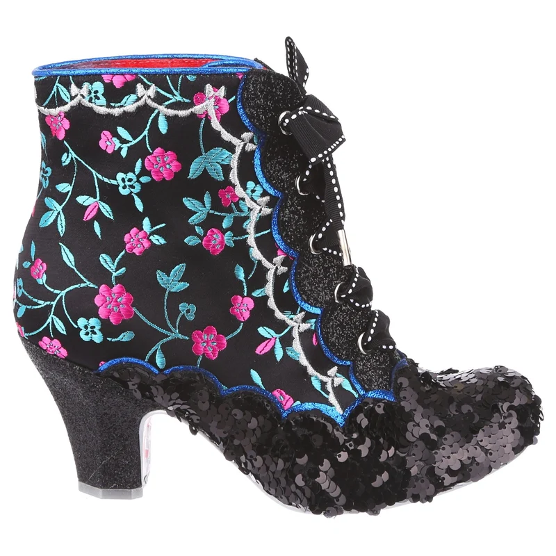 Irregular Choice Damen-Stiefelette „Chinese Whispers“ mit Absatz - Schwarz